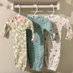 3 Newborn Nightgowns
